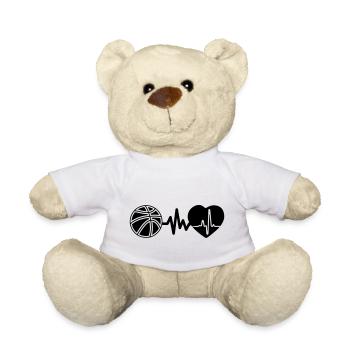 Basketball ist Leben Herzschlag für den Sport - Teddy - Weiß - Vorne