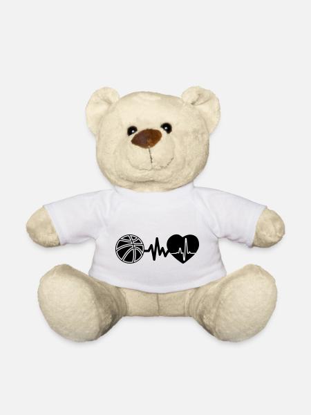 Basketball ist Leben Herzschlag für den Sport - Teddy - Weiß