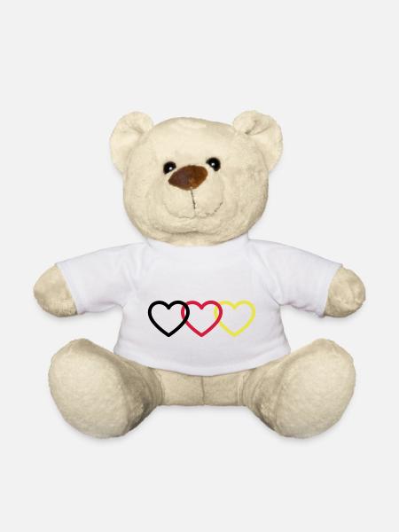 Deutschland Herzen - Teddy - Weiß