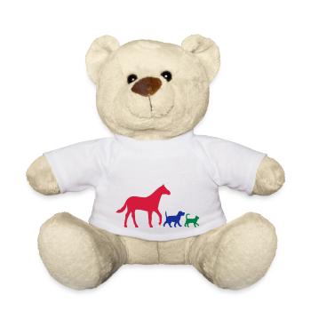 Vektor Pferd Hund und Katz - Teddy - Weiß - Vorne