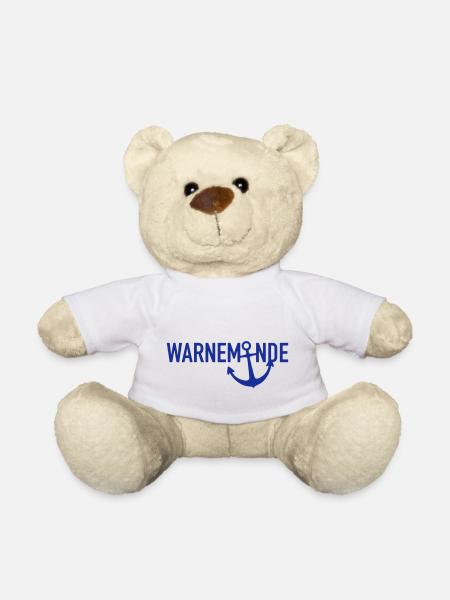 Warnemünde mein Anker - Teddy - Weiß