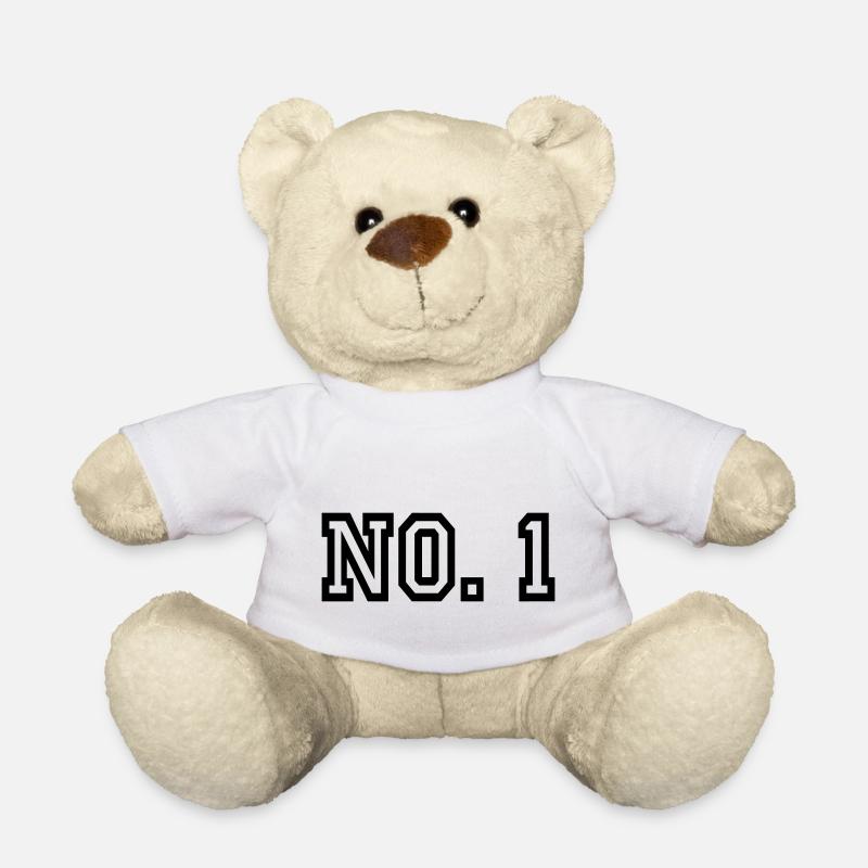 Number 1 - Teddy Bear - white