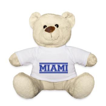 Miami USA Palmen Strand Sonne Amerika Florida Logo - Teddy - Weiß - Vorne