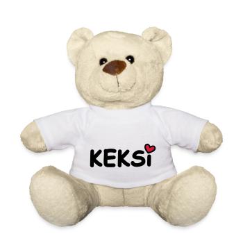 Keksi Pet Name Heart - Teddy Bear - white - Front