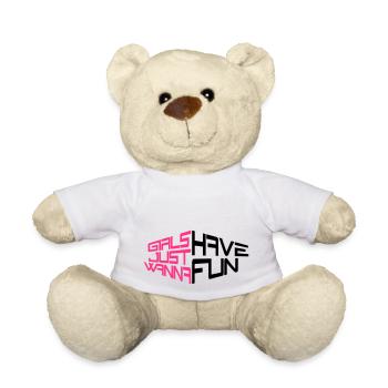 perspektive girls just wanna have fun spruch text - Teddy - Weiß - Vorne