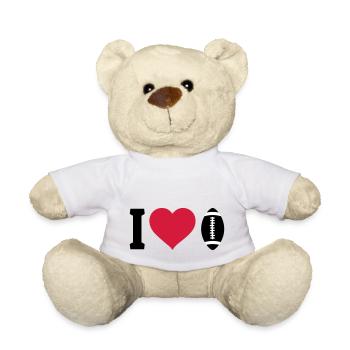 I love football J'aime le football - Nounours - blanc - Devant