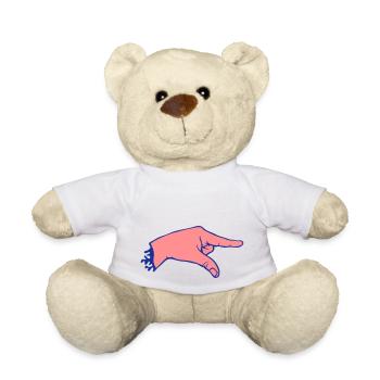 Handfinger zeigt Spitze 2 - Teddy - Weiß - Vorne