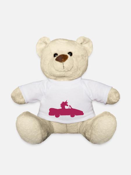 Cadeau de permis de conduire drôle de voiture de la Licorne convertible - Nounours - blanc