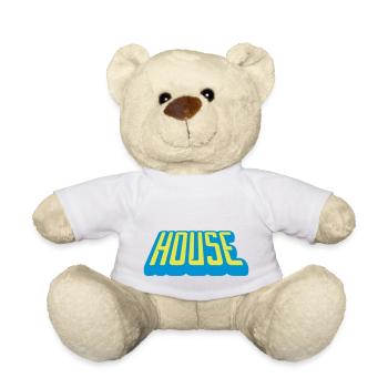 Lettering House Music Logo - Teddy Bear - white - Front