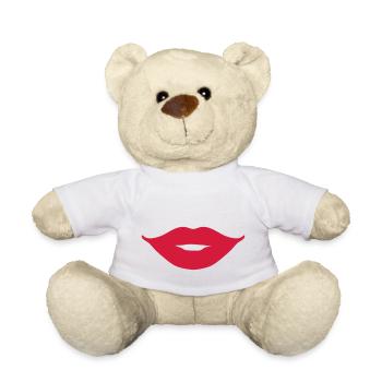 Weiblicher Mund freches Lächeln - Teddy - Weiß - Vorne