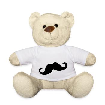 Moustache - Teddy Bear - white - Front