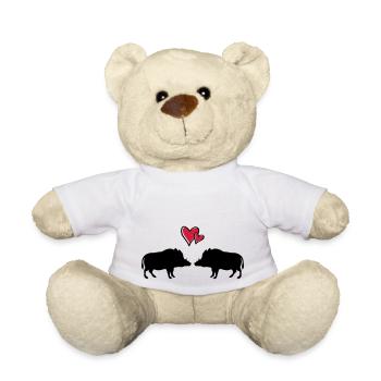 Wildschweine verliebt - Teddy - Weiß - Vorne