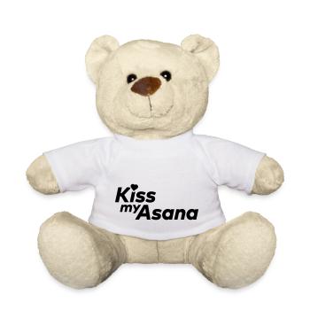 Kiss My Asana - Teddy Bear - white - Front