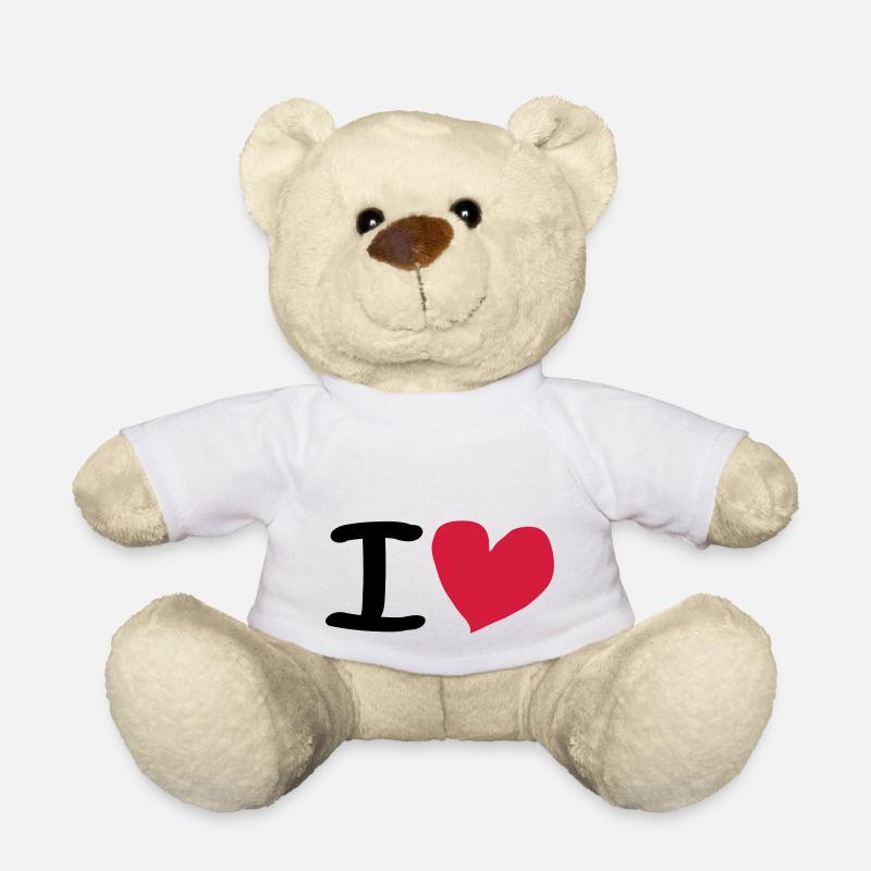 I Love - Teddy - Weiß