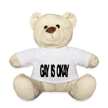 Gay is okay - Teddy Bear - white - Front