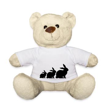 Three bunnies family gift - Teddy Bear - white - Front
