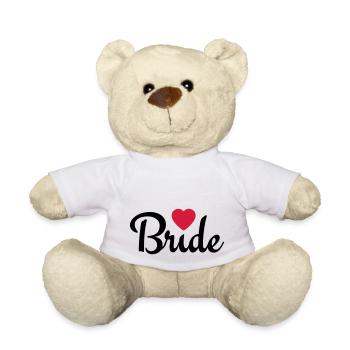 bride with heart 2c - Nounours - blanc - Devant