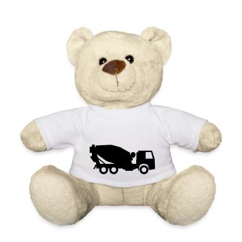 Betonmischer der aus Zement Beton mischt - Teddy - Weiß - Vorne