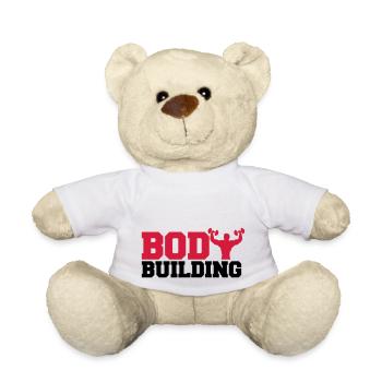 formation de texte pose contour main bras muscles - Nounours - blanc - Devant