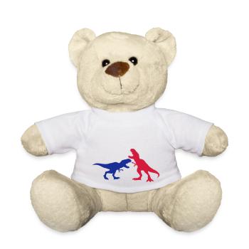 2 enemies fight fight race run silhouette black ou - Teddy Bear - white - Front