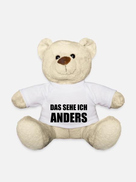 Design "DAS SEHE ICH .. ANDERS" - zweizeilig - Teddy - Weiß