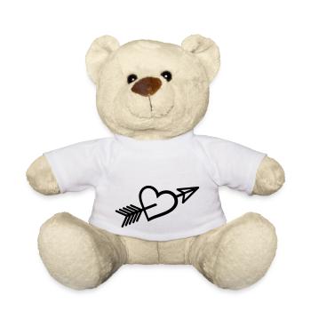 In love arrow through heart - Teddy Bear - white - Front