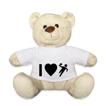 Cooles „I Love Handball“ Design für sie und ihn - Teddy - Weiß - Vorne