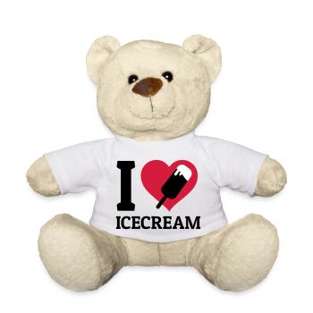 I love Icecream - Teddy Bear - white - Front