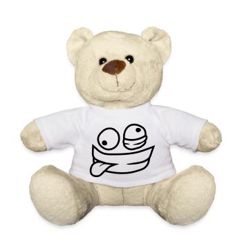Comic Psychopath Gesicht - Teddy - Weiß - Vorne