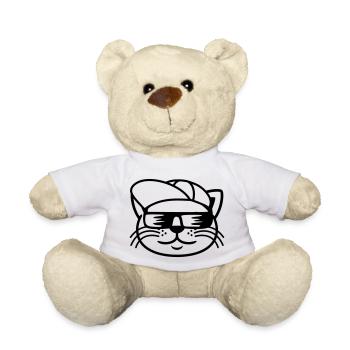 Cool Sonnenbrille Katze Gesicht - Teddy - Weiß - Vorne