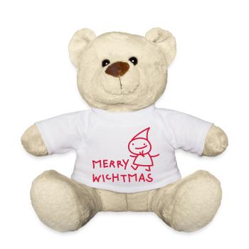 Lustige Wichtel Weihnachten - Teddy - Weiß - Vorne