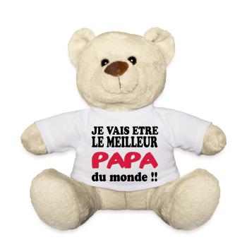 JE VAIS ETRE LE MEILLEUR PAPA DU MONDE - Nounours - blanc - Devant