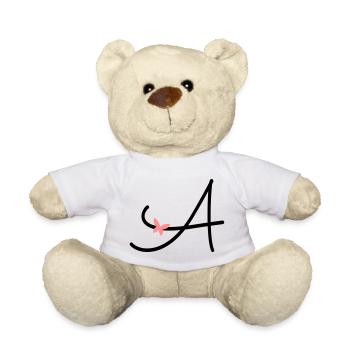 Lettre A Lettre Initiale Papillon - Nounours - blanc - Devant
