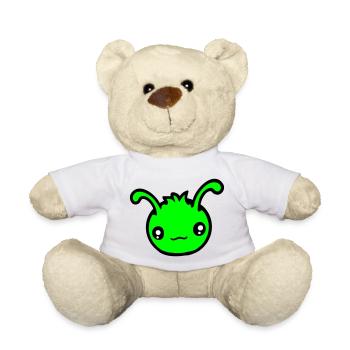 Raupe Alien süß kleines Monster glücklich Lächeln - Teddy - Weiß - Vorne