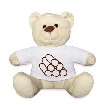 Wood - Teddy Bear - white - Front