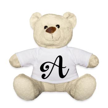 letter a - Teddy Bear - white - Front