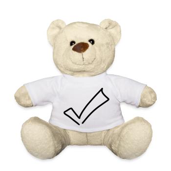 Haken Emoji Skizze Zeichnung - Teddy - Weiß - Vorne