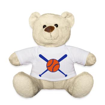 Baseball Sport Logo 002 - Teddy Bear - white - Front