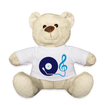 Musik Notenschlüssel Note Mischpult Party Vinyl - Teddy - Weiß - Vorne