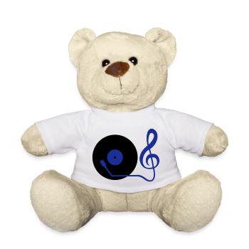 Musik Notenschlüssel Note Mischpult Party Vinyl - Teddy - Weiß - Vorne