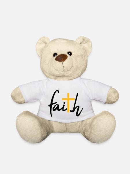 Faith Kreuz Glaube - Teddy - Weiß