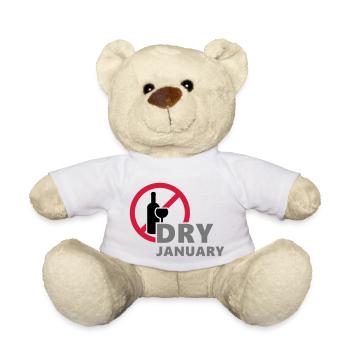 Trockener Januar, ein Monat kein Alkohol zu trinken - Teddy - Weiß - Vorne