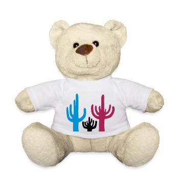 Colorful 3 Cactus Desert - Teddy Bear - white - Front