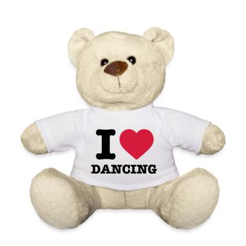 I love Dancing saying dance dance dancer heart pulse - Teddy Bear - white - Front