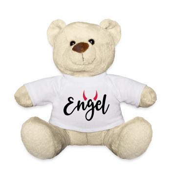 Kleiner Engel + Teufel Hörner launisch lieb frech - Teddy - Weiß - Vorne