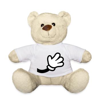 Agiter la main de la bande dessinée - Nounours - blanc - Devant