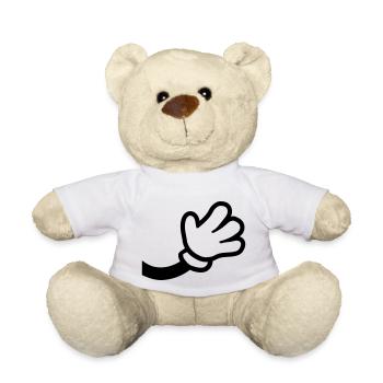 Geste de la main comique - Nounours - blanc - Devant
