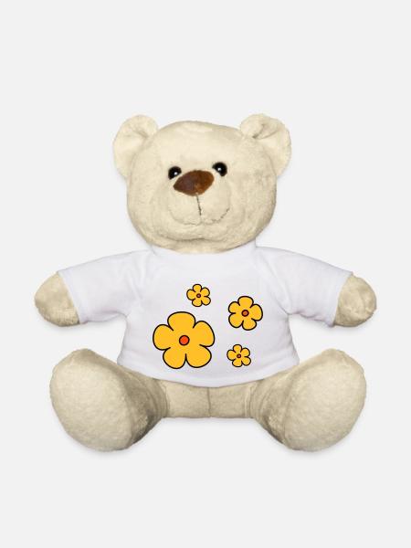 Blumen dreifarbig - Teddy - Weiß