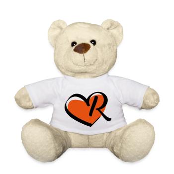 Lettre R dans le coeur - Nounours - blanc - Devant