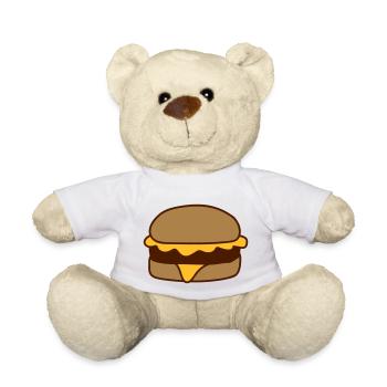 cheeseburger hamburger lecker fast food essen hung - Teddy - Weiß - Vorne
